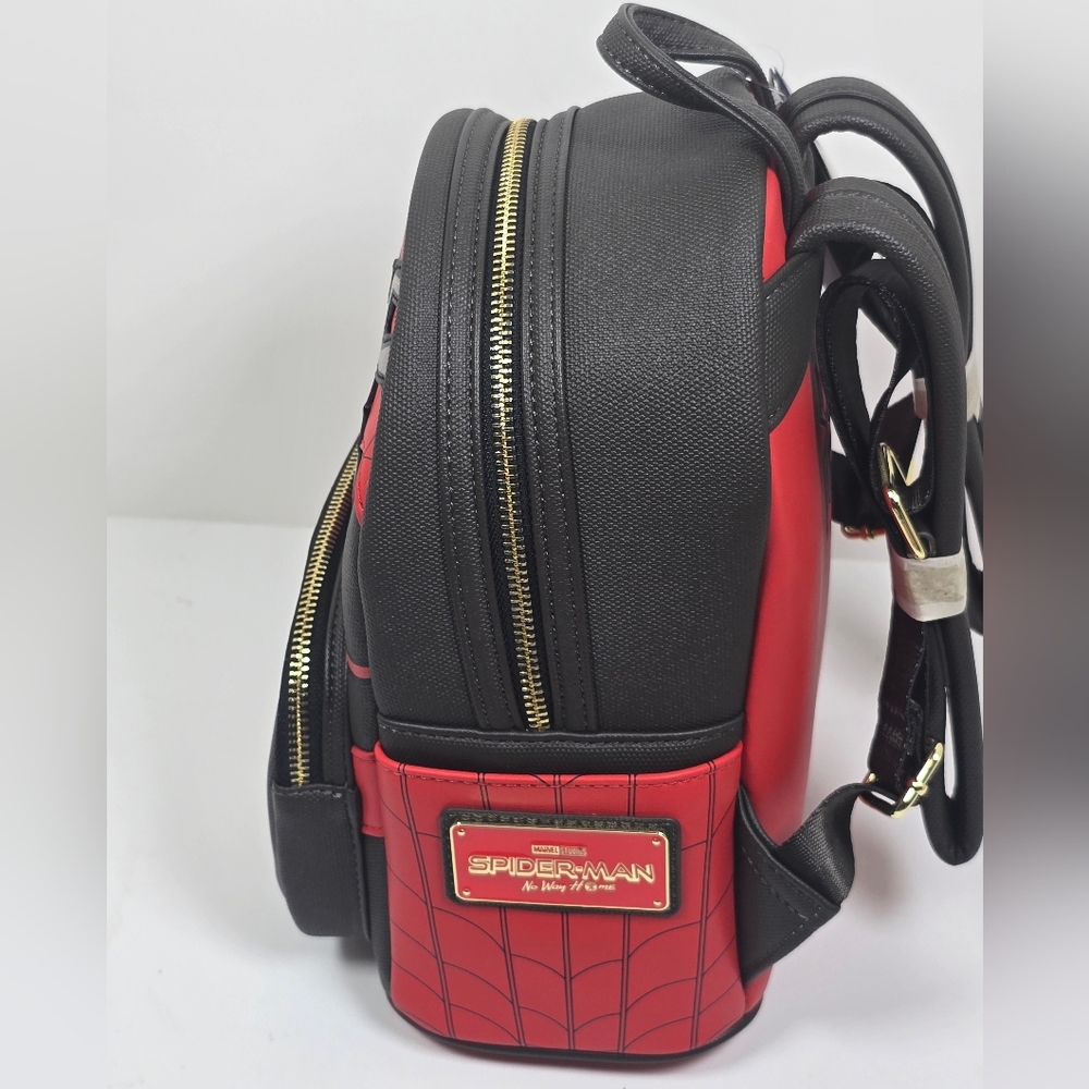 Loungefly Marvel Spider-Man No Way Home Cosplay Mini Backpack NWT Black Red - Picture 2 of 8